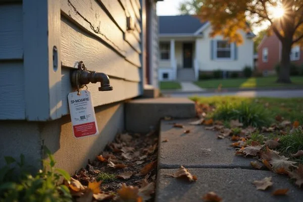 Basement shut-off valve with a winterization tag