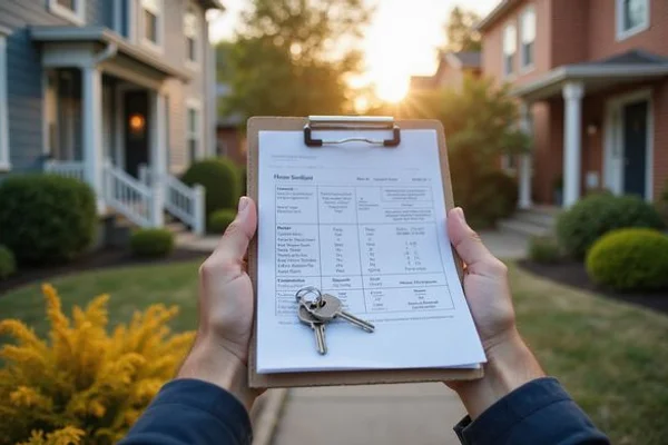 Printed evaluation report and comparable sales sheet on a clipboard