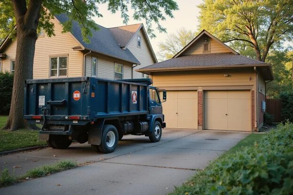 Roll-off dumpster in a Minneapolis alley for residential property cleanout