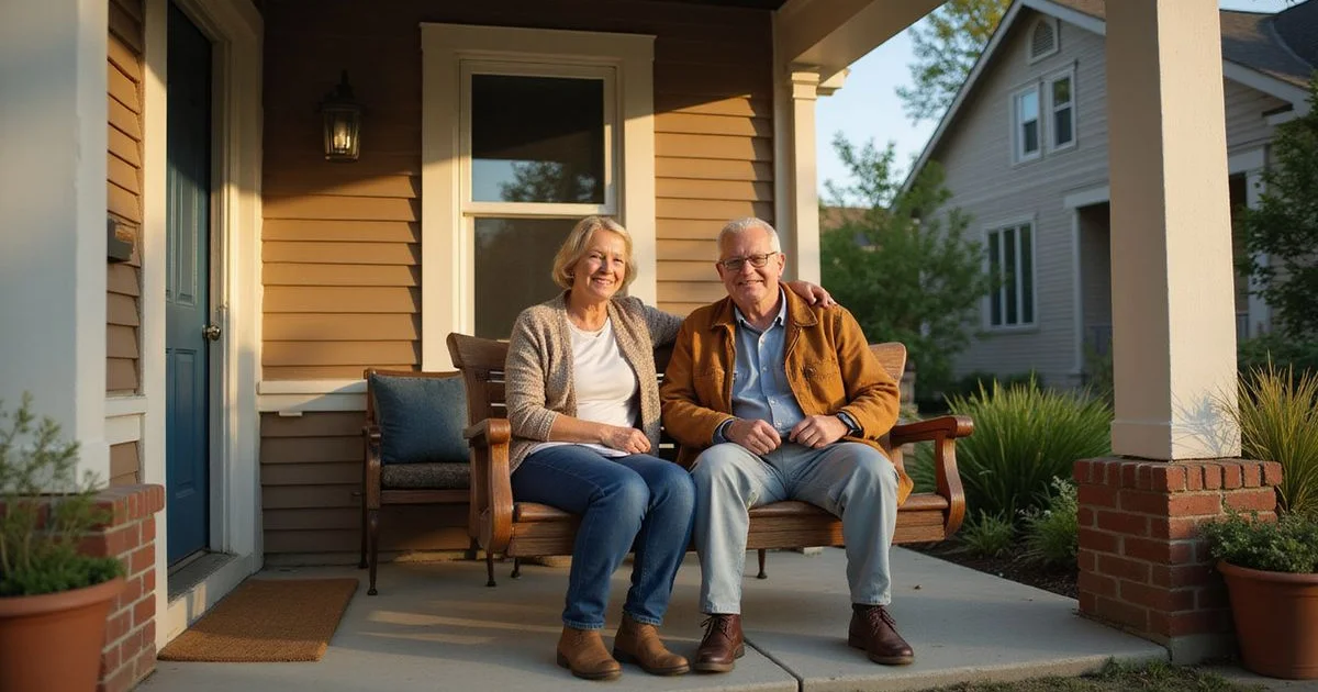 Older couple on the porch of their longtime Southwest Minneapolis home